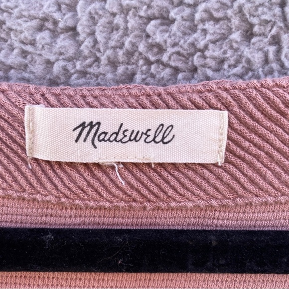 Madewell Blush Pink Ottoman Jacquard V-Neck Boxy Top Sz XL - Picture 6 of 8